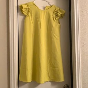 Lime green ruffle sleeve dress